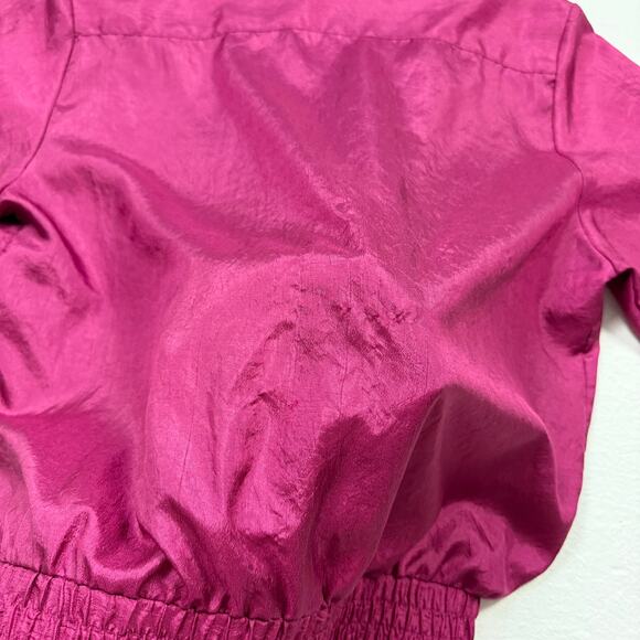 Upcycled Vintage 80s Fashion Attitudes Pink Button Up Blouse, Size 14 - Picture 7 of 8